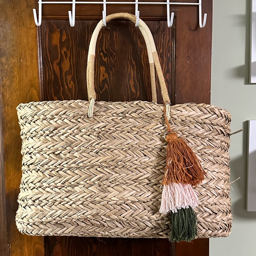 Basketweave Large Beach Tote